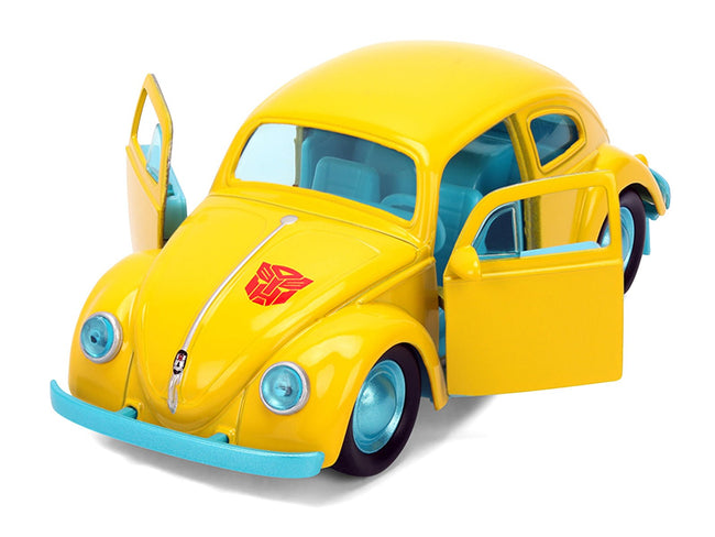 Volkswagen Beetle "Bumblebee" Yellow with Blue Interior "Transformers - Energon Surge" "Hollywood Rides" Series 1/32 Diecast Car Model by Jada-Jada-ModelCars.com