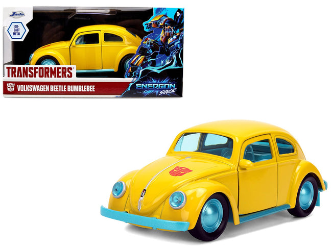 Volkswagen Beetle "Bumblebee" Yellow with Blue Interior "Transformers - Energon Surge" "Hollywood Rides" Series 1/32 Diecast Car Model by Jada-Jada-ModelCars.com