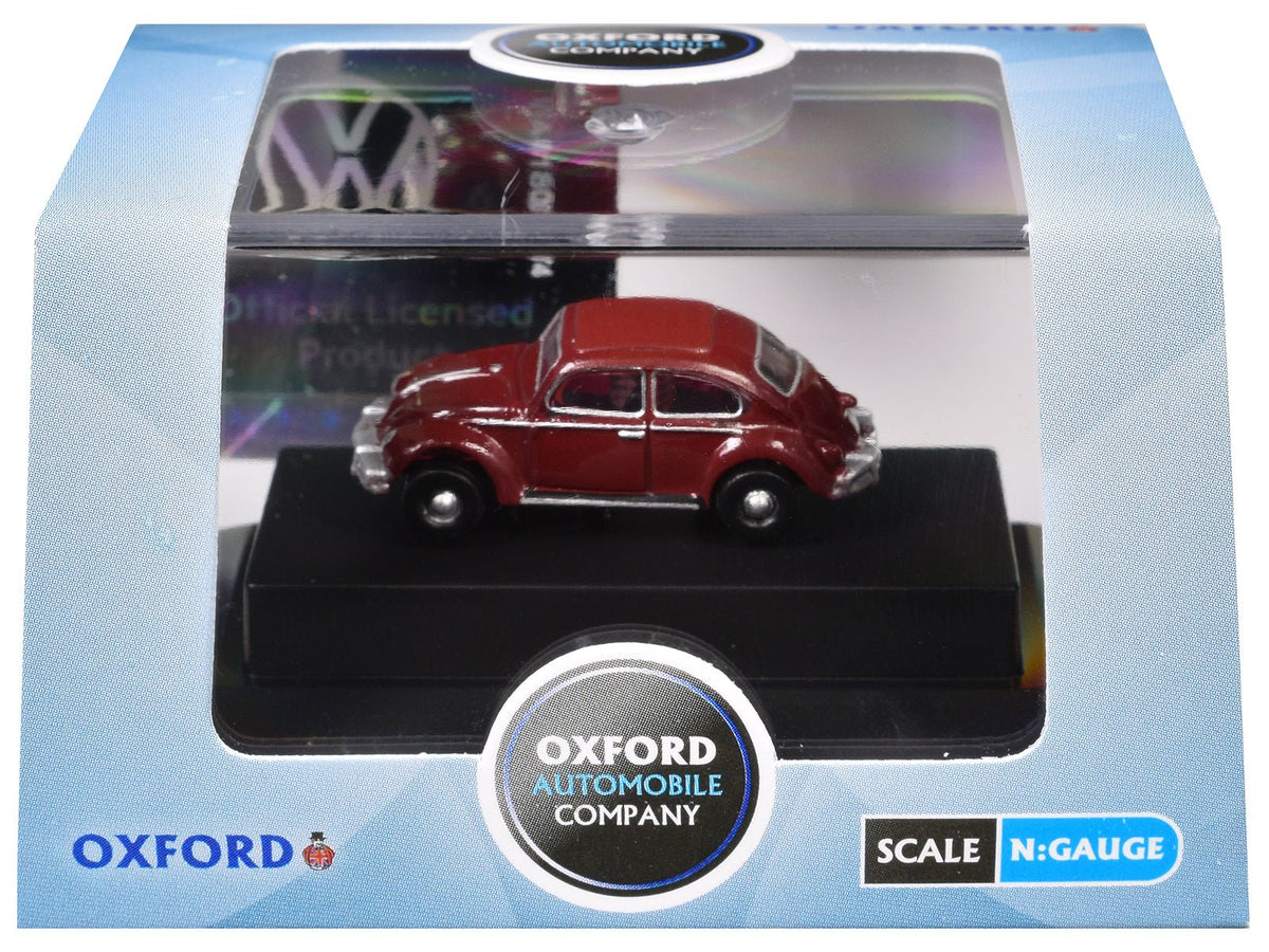 Volkswagen Beetle Ruby Red 1/148 (N) Scale Diecast Model Car by Oxford Diecast-Oxford Diecast-ModelCars.com