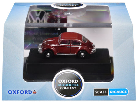 Volkswagen Beetle Ruby Red 1/148 (N) Scale Diecast Model Car by Oxford Diecast-Oxford Diecast-ModelCars.com