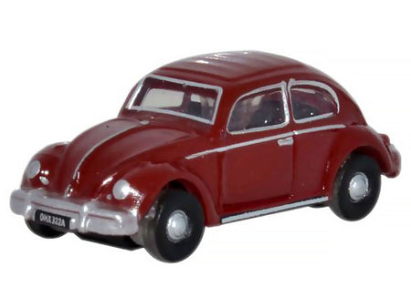 Volkswagen Beetle Ruby Red 1/148 (N) Scale Diecast Model Car by Oxford Diecast-Oxford Diecast-ModelCars.com