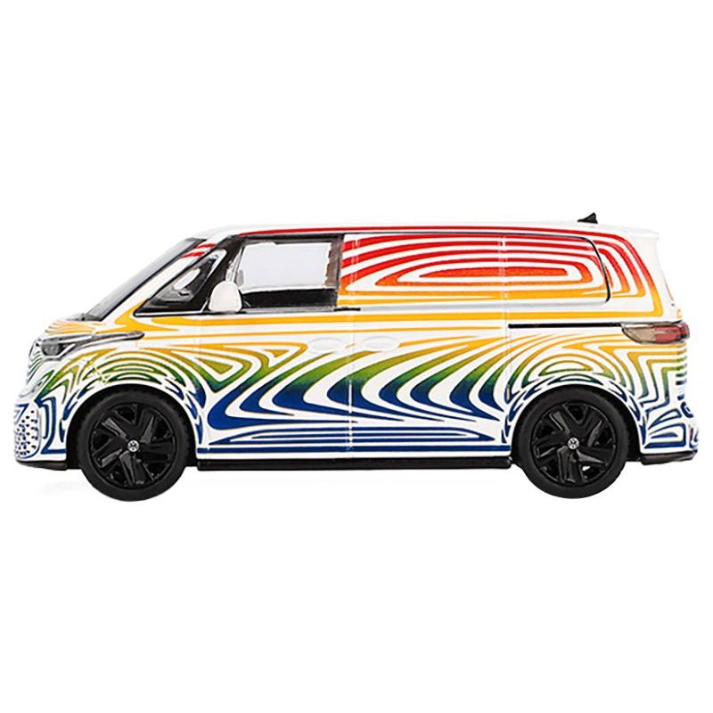 Volkswagen ID. Buzz Van Prototype "Rainbow" Limited Edition 1/64 Diecast Model Car by Mini GT-Mini GT-ModelCars.com