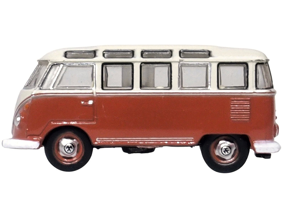 Volkswagen T1 Samba Bus Sealing Wax Red and Gray 1/148 (N) Scale Diecast Model Car by Oxford Diecast-Oxford Diecast-ModelCars.com