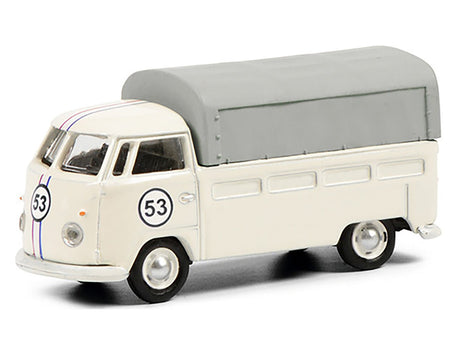 Volkswagen T1b Pritsche Plane Pickup Truck with Canopy #53 Cream 1/87 (HO) Diecast Model by Schuco-Schuco-ModelCars.com