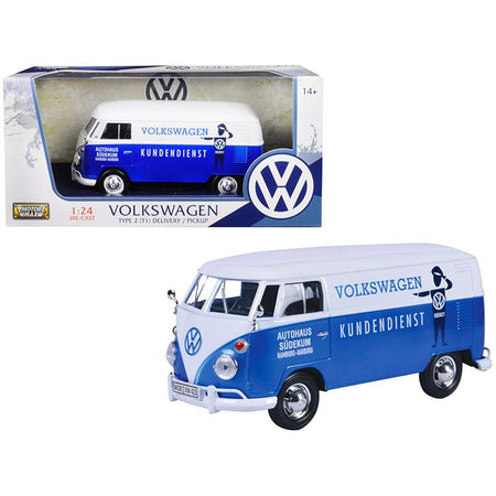Volkswagen Type 2 (T1) Delivery Van Autohaus Sudekum "Kundendienst" Candy Blue and White 1/24 Diecast Model Car by Motormax - Motormax - ModelCars.com