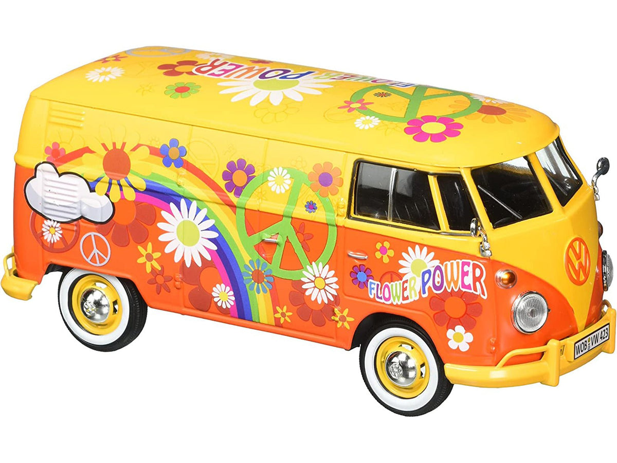 Volkswagen Type 2 (T1) Delivery Van Flower Power 1/24 Diecast Car Model by Motormax-Motormax-ModelCars.com