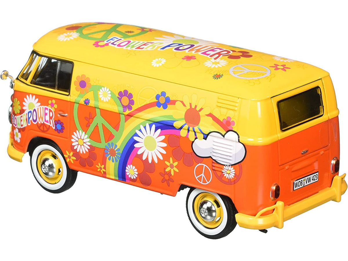 Volkswagen Type 2 (T1) Delivery Van Flower Power 1/24 Diecast Car Model by Motormax-Motormax-ModelCars.com