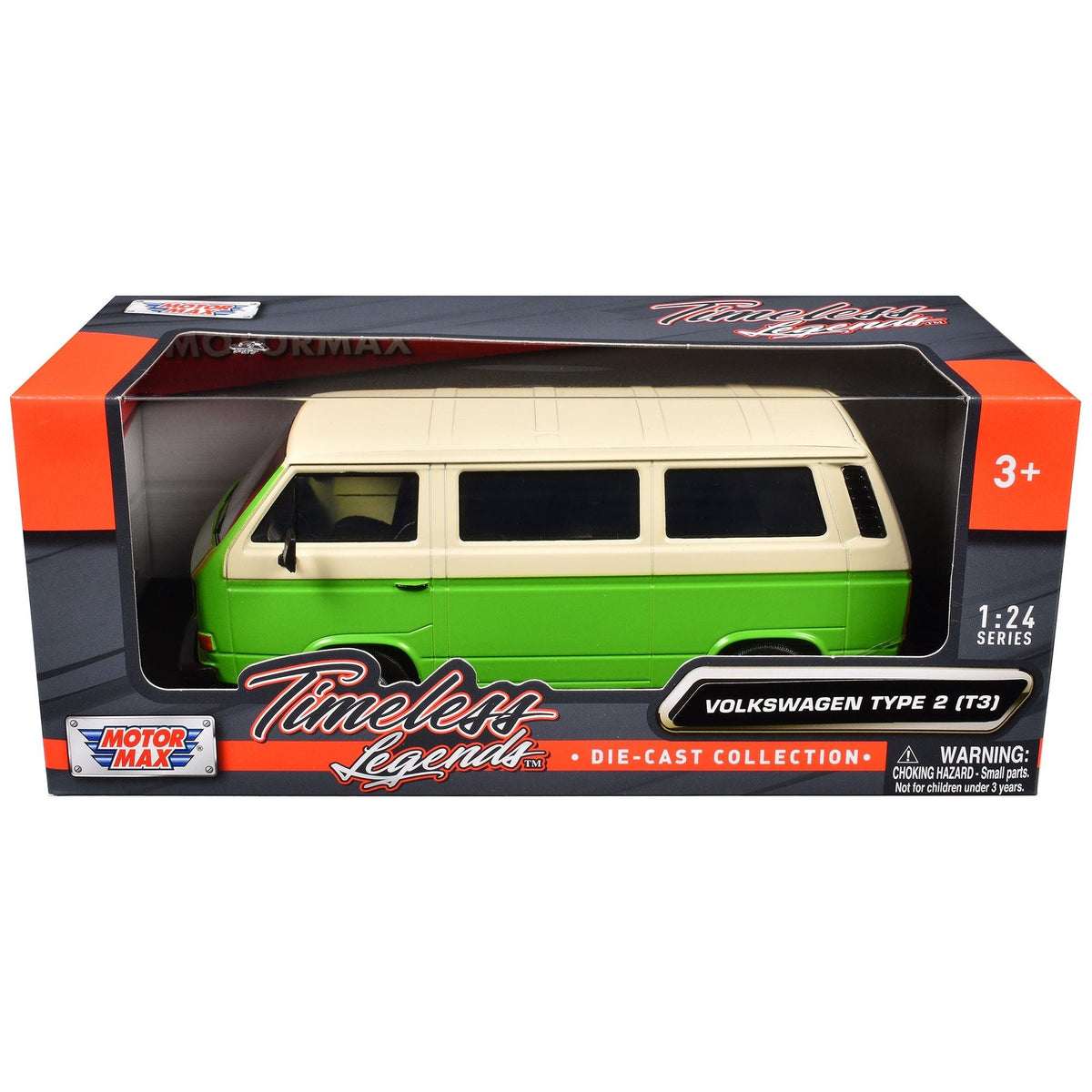 Volkswagen Type 2 (T3) Van Green and Beige "Timeless Legends" Series 1/24 Diecast Model Car by Motormax - Motormax - ModelCars.com