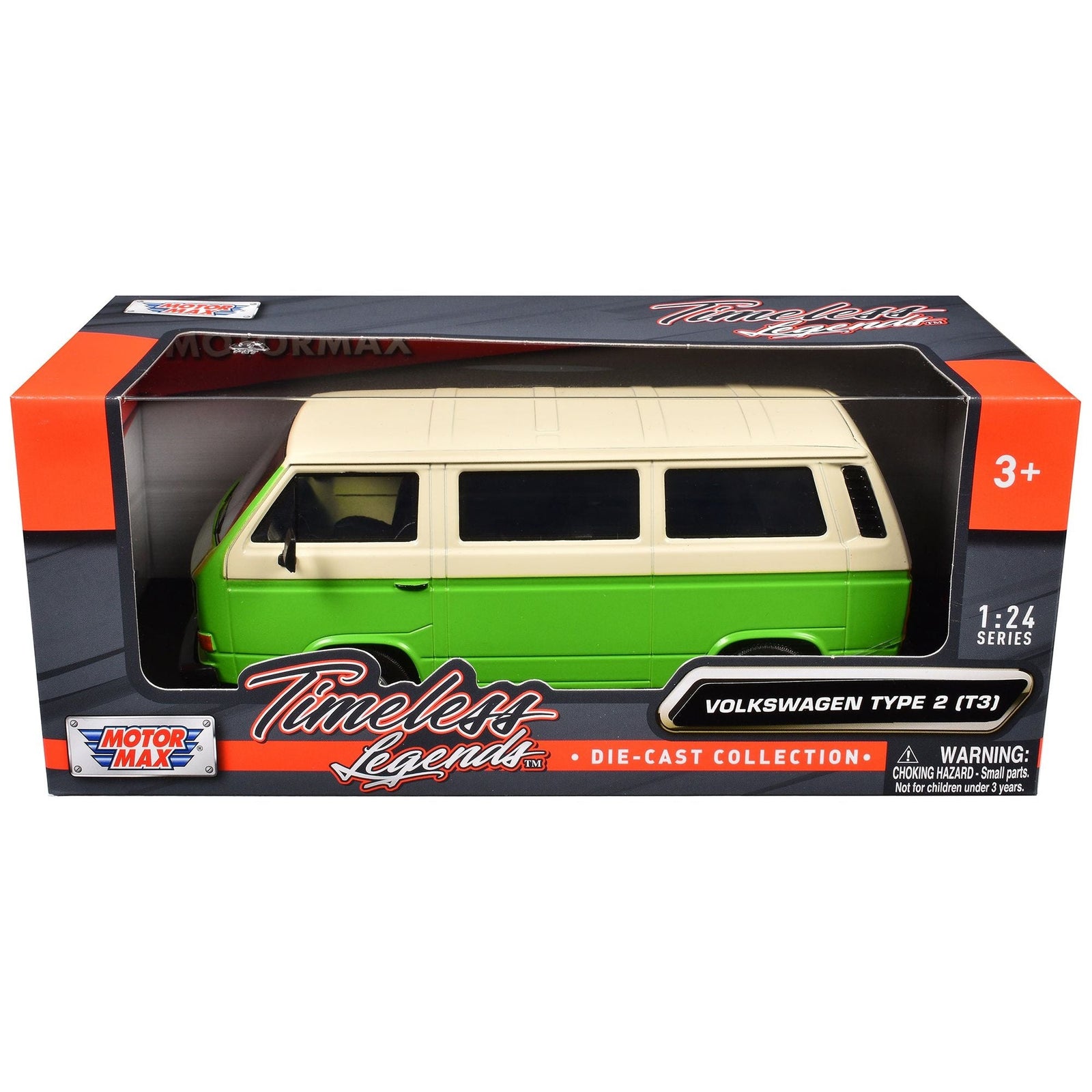 Volkswagen Type 2 (T3) Van Green and Beige "Timeless Legends" Series 1/24 Diecast Model Car by Motormax - Motormax - ModelCars.com