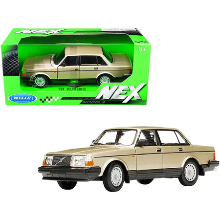 Volvo 240 GL Gold Metallic "NEX Models" 1/24 Diecast Model Car by Welly - Welly - ModelCars.com