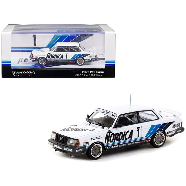 Volvo 240 Turbo 1 Johnny Cecotto - Thomas Lindstrom Winner "ETCC Zolder" (1986) "Hobby64" Series 1/64 Diecast Model Car by Tarmac Works - Tarmac Works - ModelCars.com