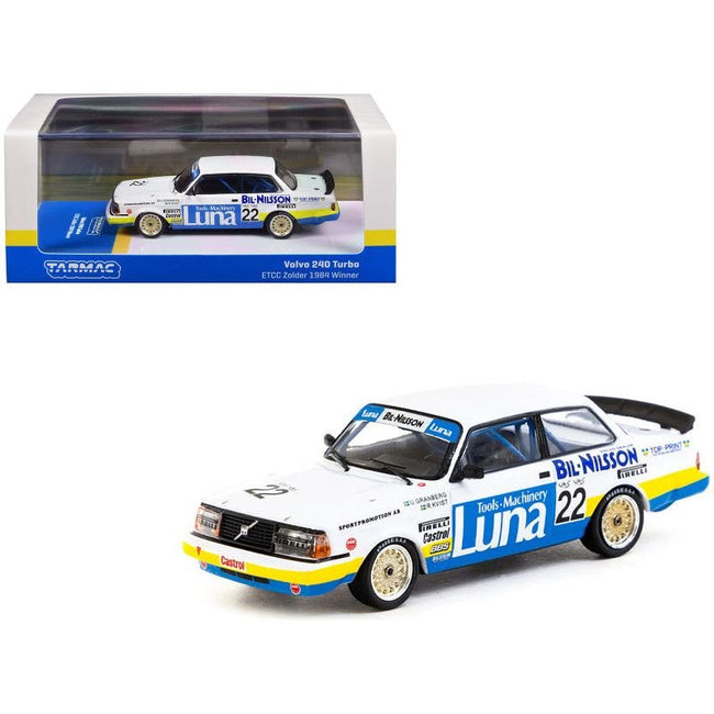Volvo 240 Turbo 22 Ulf Granberg - Robert L. Kvist Winner "European Touring Car Championship Zolder" (1984) "Hobby64" Series 1/64 Diecast Model Car by Tarmac Works - Tarmac Works - ModelCars.com