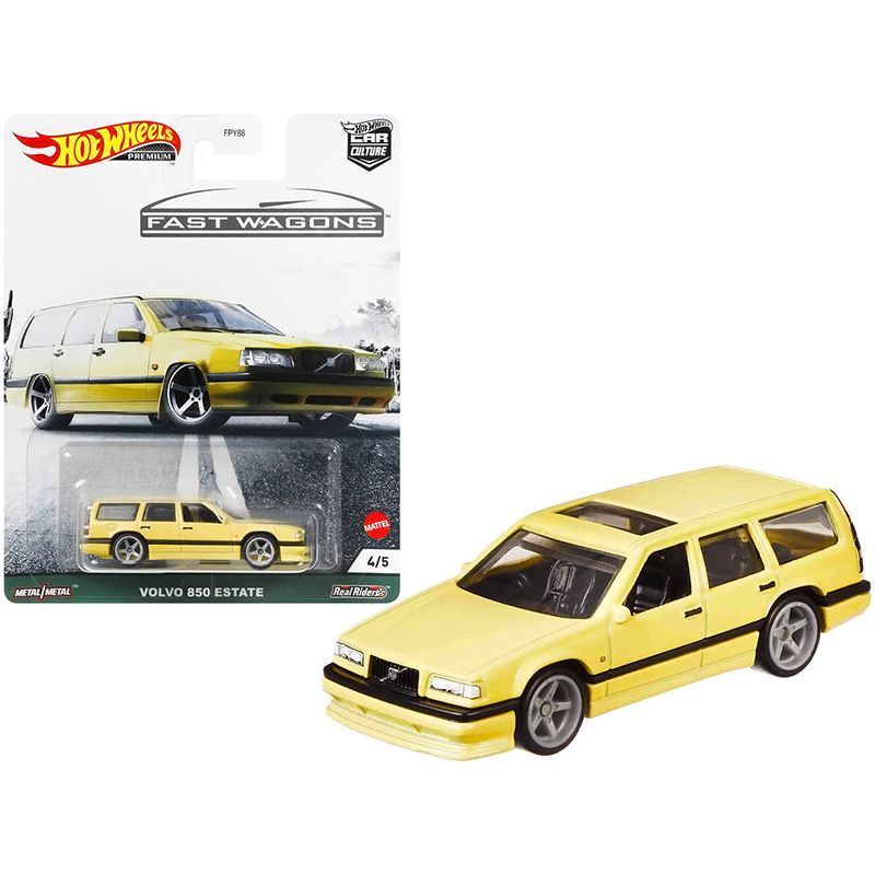 Volvo 850 Estate RHD (Right Hand Drive) with Sunroof Light Yellow "Fast Wagons" Series Diecast Model Car by Hot Wheels - Hotwheels - ModelCars.com