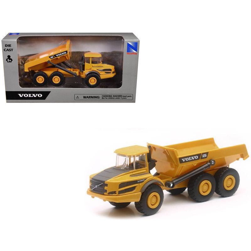 Volvo A25G Dump Truck Yellow Diecast Model by New Ray-New Ray-ModelCars.com