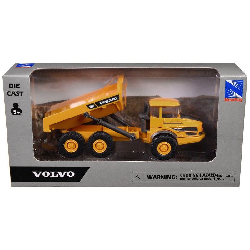 Volvo A25G Dump Truck Yellow Diecast Model by New Ray-New Ray-ModelCars.com