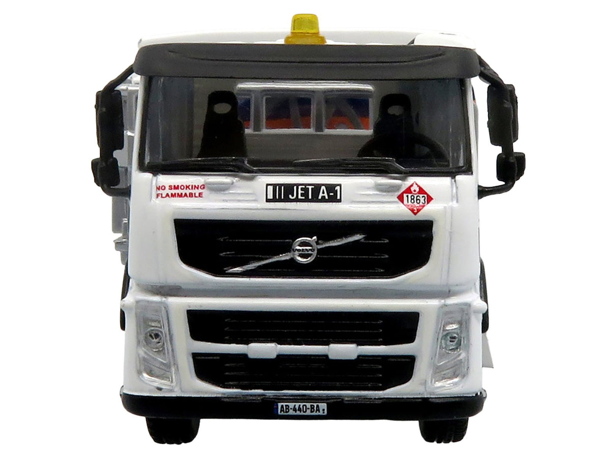 Volvo FM500 with Esterer Aviation Refueling Tanker Truck "Gulf Aviation" White with Blue Stripes Limited Edition 1/87 (HO) Diecast Model by Iconic Replicas-Iconic Replicas-ModelCars.com