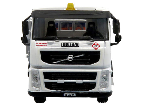 Volvo FM500 with Esterer Aviation Refueling Tanker Truck "Gulf Aviation" White with Blue Stripes Limited Edition 1/87 (HO) Diecast Model by Iconic Replicas-Iconic Replicas-ModelCars.com