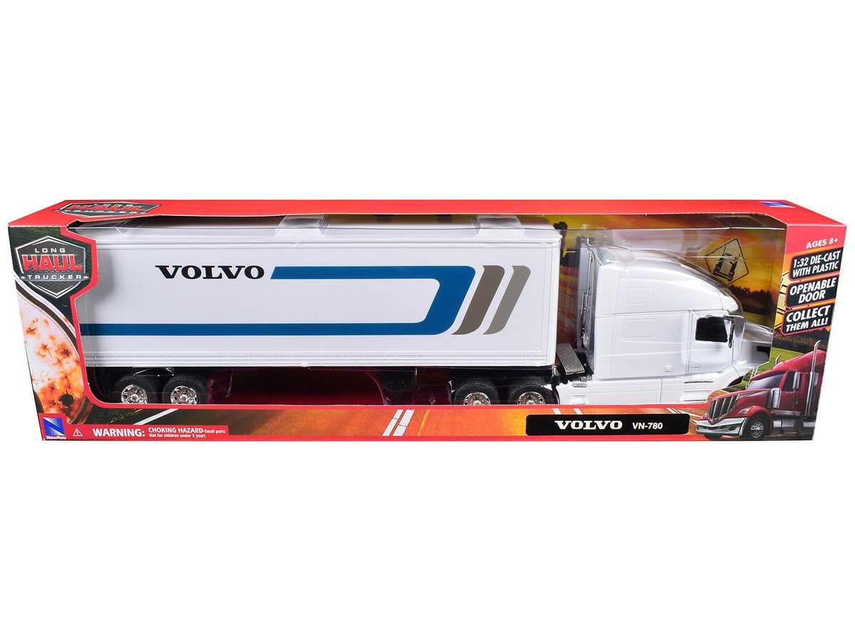 Volvo VN-780 Truck with Dry Van Trailer White "Long Haul Truckers" Series 1/32 Diecast Model by New Ray-New Ray-ModelCars.com