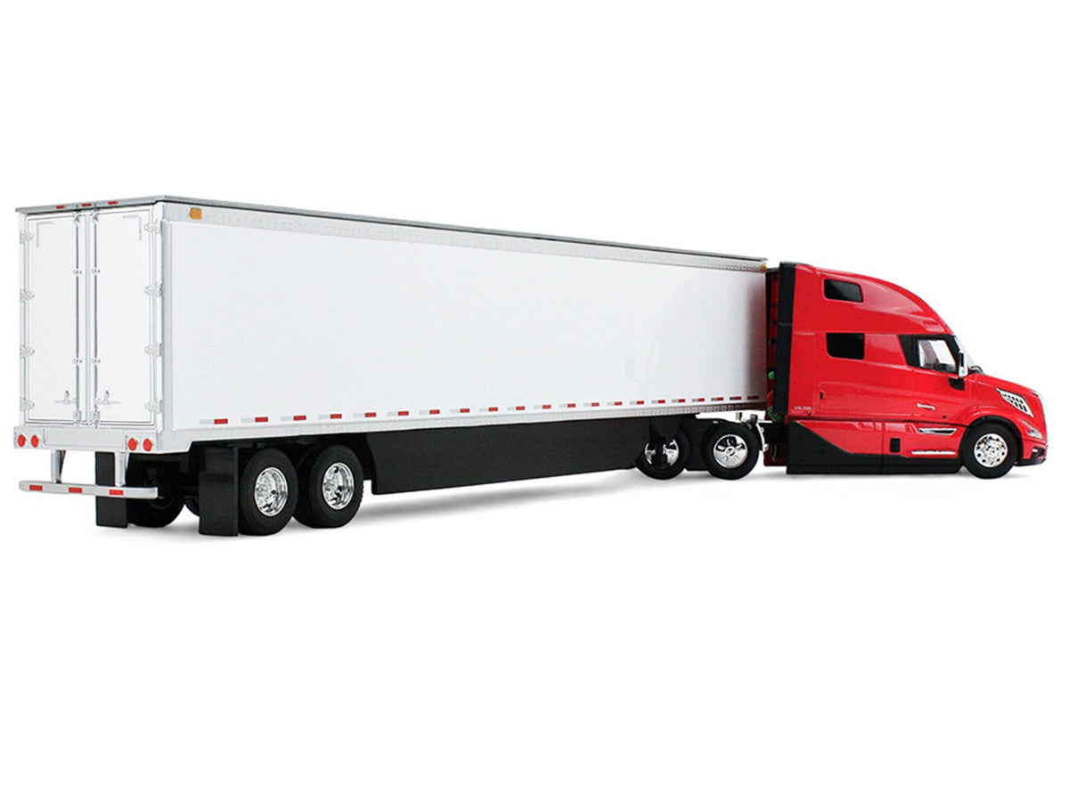 Volvo VNL 860 High-Roof Sleeper and 53' Trailer with Skirts Red with White Trailer 1/50 Diecast Model by First Gear-First Gear-ModelCars.com