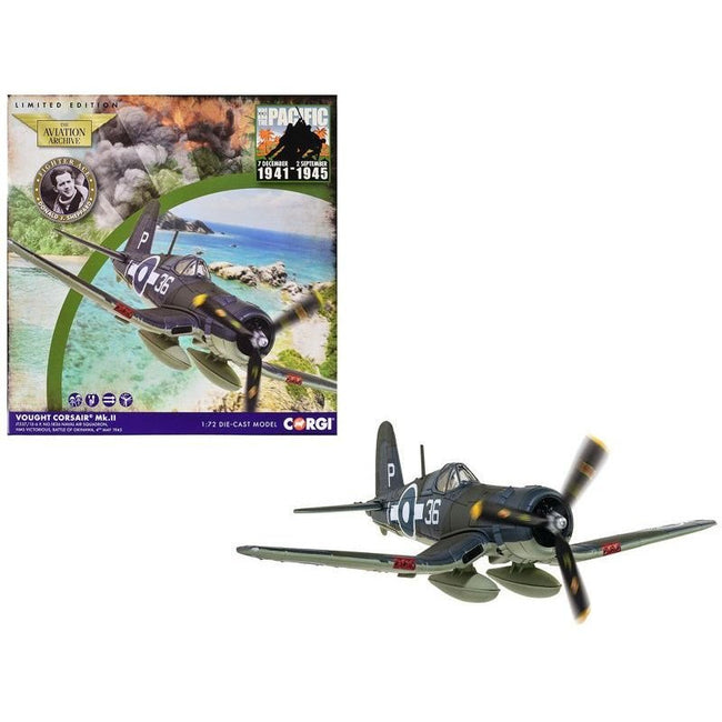 Vought Corsair Mk. II Fighter Aircraft "JT537 1836 Naval Air Squadron HMS Victorious Battle of Okinawa" (1945) British Royal Navy Fleet Air Arm "The Aviation Archive" Series 1/72 Diecast Model by Corgi-Corgi-ModelCars.com