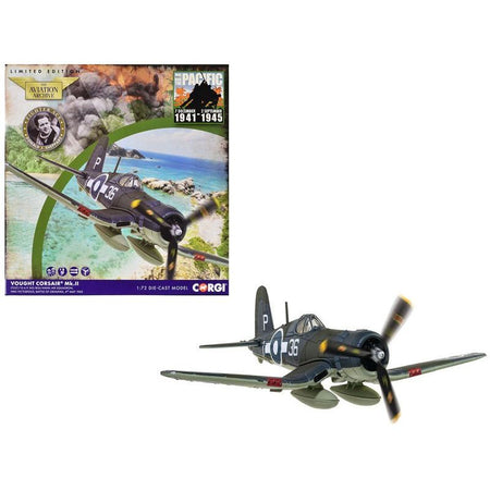 Vought Corsair Mk. II Fighter Aircraft "JT537 1836 Naval Air Squadron HMS Victorious Battle of Okinawa" (1945) British Royal Navy Fleet Air Arm "The Aviation Archive" Series 1/72 Diecast Model by Corgi - Corgi - ModelCars.com
