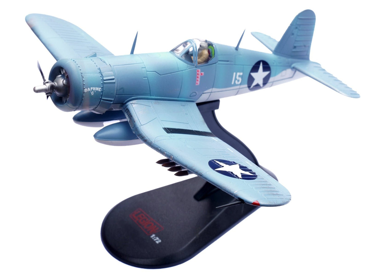 Vought F4U-1 Corsair Fighter Plane "Daphne 'C' 2nd Lt. James N. Cupp VMF-213 Hell Hawks Guadalcanal" (1943) United States Marines 1/72 Diecast Model Airplane by Legion-Legion-ModelCars.com
