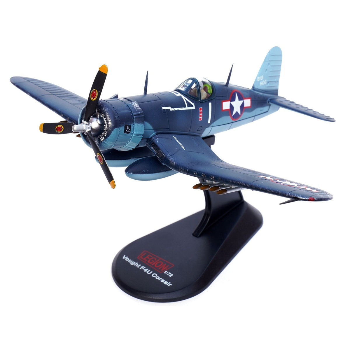 Vought F4U-1A Corsair Fighter Plane "Big Hog" VF-17 "Jolly Rogers" Captain Tommy Blackburn US Navy (1943) 1/72 Diecast Airplane Model by Legion-Legion-ModelCars.com