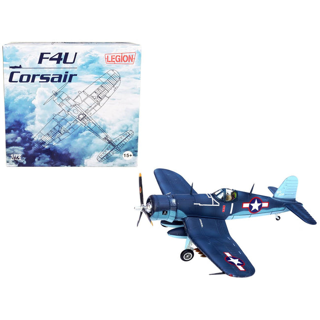 Vought F4U-1A Corsair Fighter Plane "Big Hog" VF-17 "Jolly Rogers" Captain Tommy Blackburn US Navy (1943) 1/72 Diecast Airplane Model by Legion-Legion-ModelCars.com