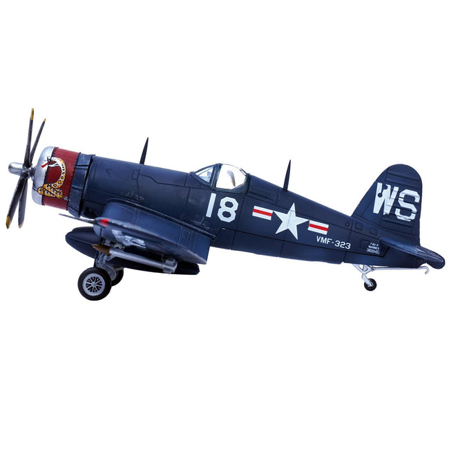 Vought F4U - 4 Corsair Fighter Plane Marine Fighter Squadron 323 (VMF - 323) "Death Rattlers" USS Sicily (CVE - 118) (1951) 1/72 Diecast Airplane Model by Legion - Legion - ModelCars.com