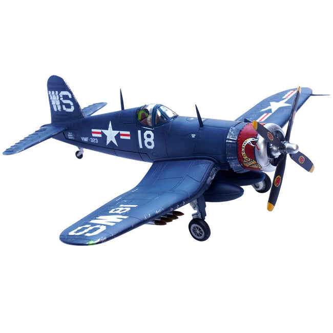 Vought F4U - 4 Corsair Fighter Plane Marine Fighter Squadron 323 (VMF - 323) "Death Rattlers" USS Sicily (CVE - 118) (1951) 1/72 Diecast Airplane Model by Legion - Legion - ModelCars.com