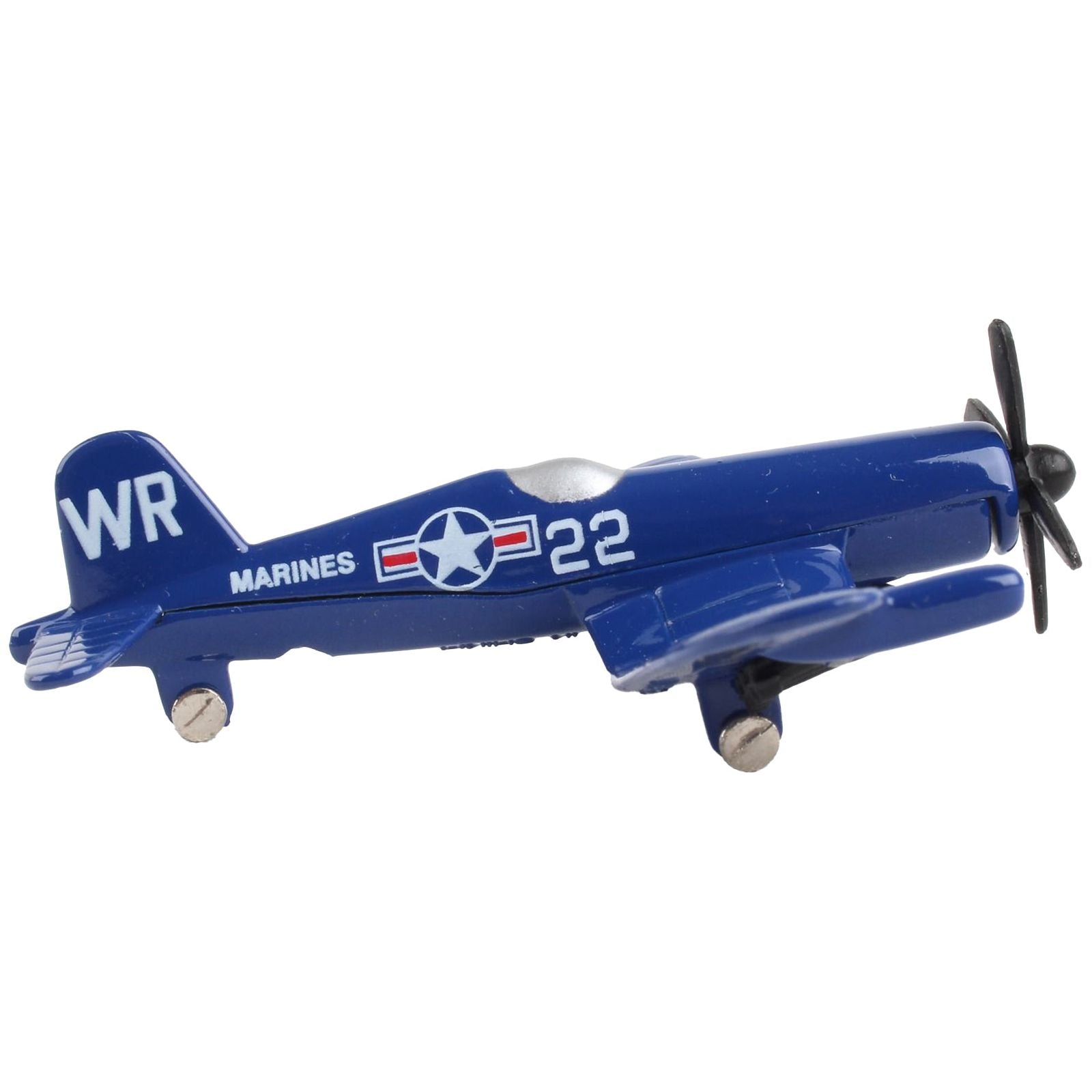 Vought F4U Corsair Fighter Aircraft Blue "United States Marine Corps" with Runway Section Diecast Model Airplane by Runway24 - Runway24 - ModelCars.com