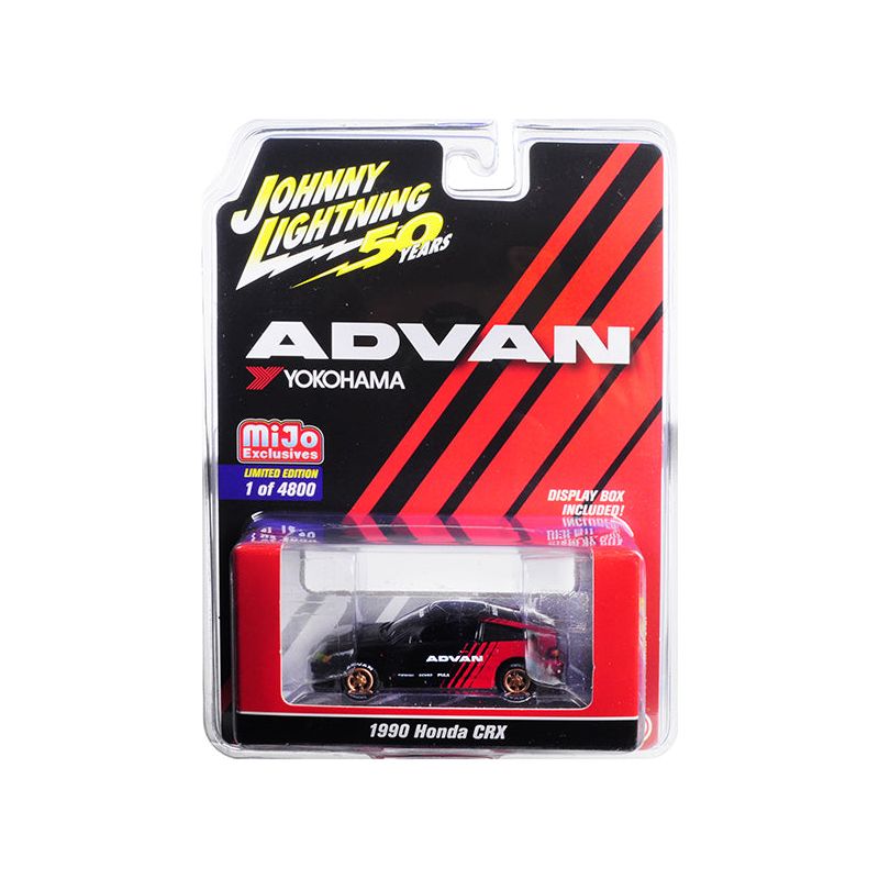 1990 Honda CRX "ADVAN Yokohama" "Johnny Lightning 50th Anniversary" Limited Edition to 4800 pieces Worldwide 1/64 Diecast Model Car by Johnny Lightning