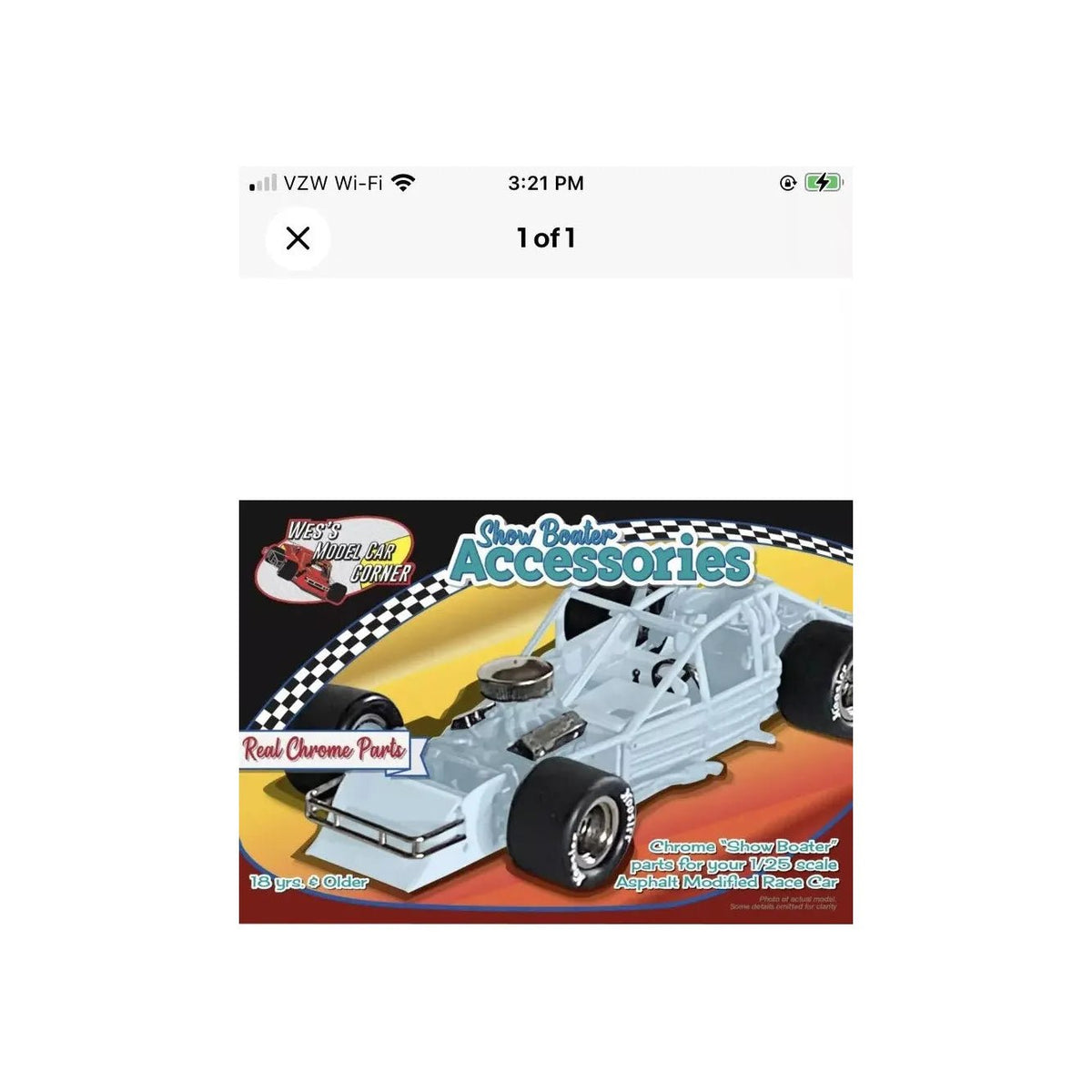 Wes's Car Corner (Salvinos) 1/25 Chrome Accessories Set for Asphalt Modified Race Car - Wes's Model Car Corner - ModelCars.com
