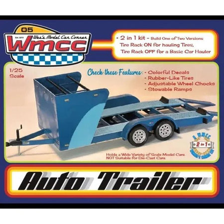 WES'S MODEL CAR CORNER 100AT1: 1/25 Scale Auto Trailer 2n1 Plastic Model Kit - Wes's Model Car Corner - ModelCars.com