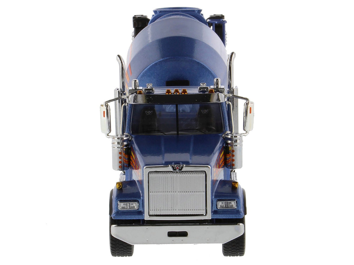 Western Star 4900 with Bridgemaster McNeilus Mixer Blue Metallic "Transport Series" 1/50 Diecast Model by Diecast Masters-Diecast Masters-ModelCars.com