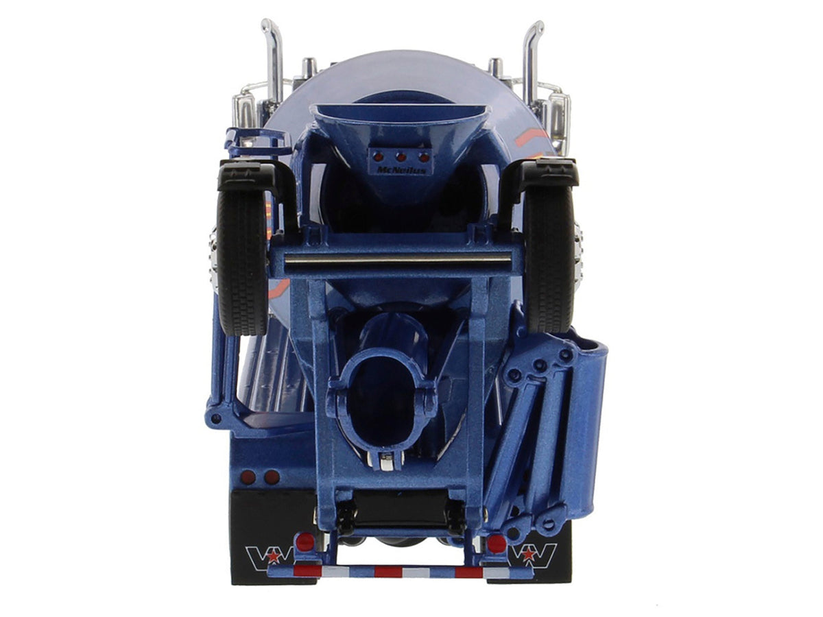 Western Star 4900 with Bridgemaster McNeilus Mixer Blue Metallic "Transport Series" 1/50 Diecast Model by Diecast Masters-Diecast Masters-ModelCars.com