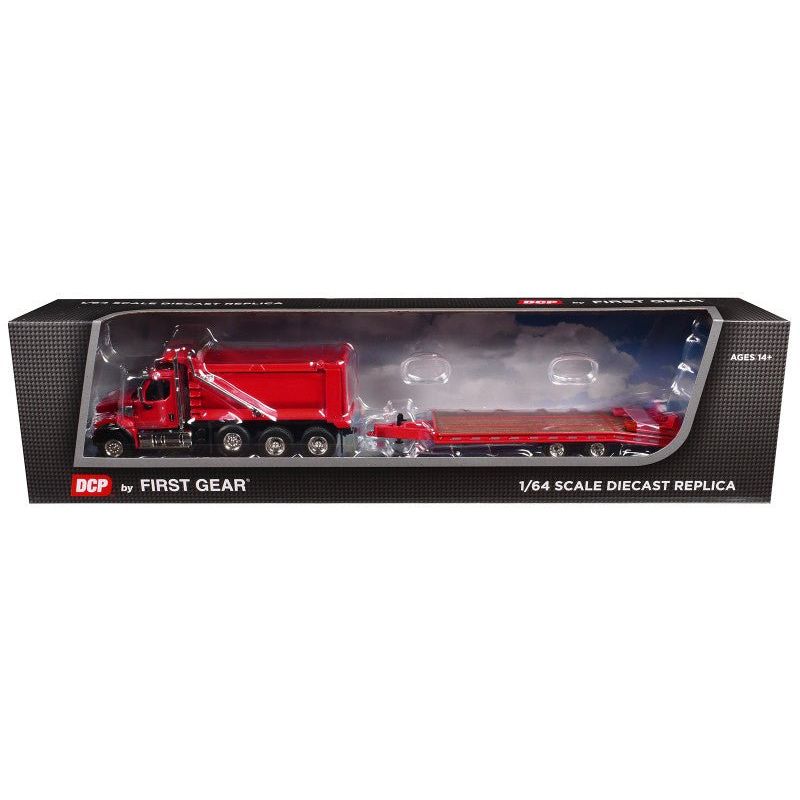 Western Star 49X Truck with Ox Bodies Dump & Beaver Tail Trailer Viper Red 1/64 Diecast Model by DCP/First Gear - First Gear - ModelCars.com