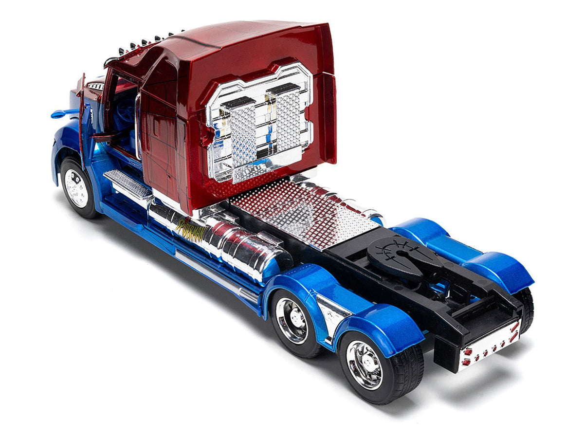 Western Star 57X Truck Tractor "Spider-Man" Blue and Red Metallic "Hollywood Rides" Series 1/24 Diecast Model by Jada-Jada-ModelCars.com
