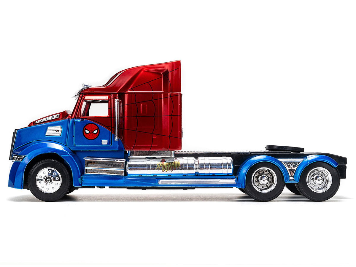Western Star 57X Truck Tractor "Spider-Man" Blue and Red Metallic "Hollywood Rides" Series 1/24 Diecast Model by Jada-Jada-ModelCars.com
