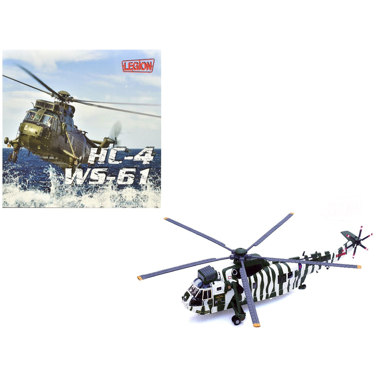 Westland Sea King HC.4 Helicopter "40th Anniversary Livery 848 Naval Air Squadron Commando Helicopter Force Royal Naval Air Station Yeovilton Somerset" (2009) British Royal Navy 1/72 Diecast Model by Legion-Legion-ModelCars.com