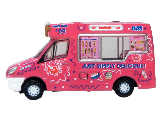 Whitby Mondial Ice Cream Van "Tonibell" Pink with Graphics 1/76 (OO) Scale Diecast Model Car by Oxford Diecast-Oxford Diecast-ModelCars.com