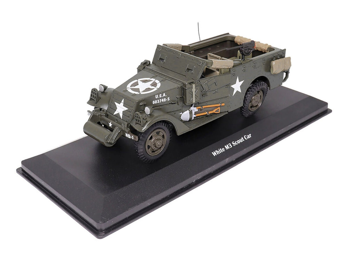 White M3 Scout Car Olive Drab "United States Army" 1/43 Diecast Model by Militaria Die Cast-Militaria Die Cast-ModelCars.com