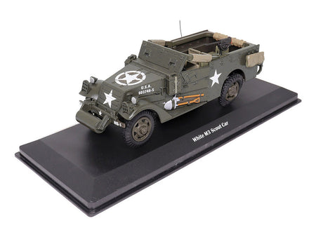 White M3 Scout Car Olive Drab "United States Army" 1/43 Diecast Model by Militaria Die Cast-Militaria Die Cast-ModelCars.com