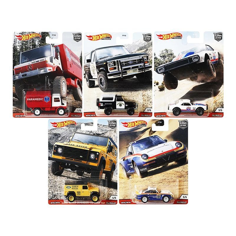 "Wild Terrain" 5 piece Set "Car Culture" Series Diecast Model Cars by Hot Wheels-Hotwheels-ModelCars.com