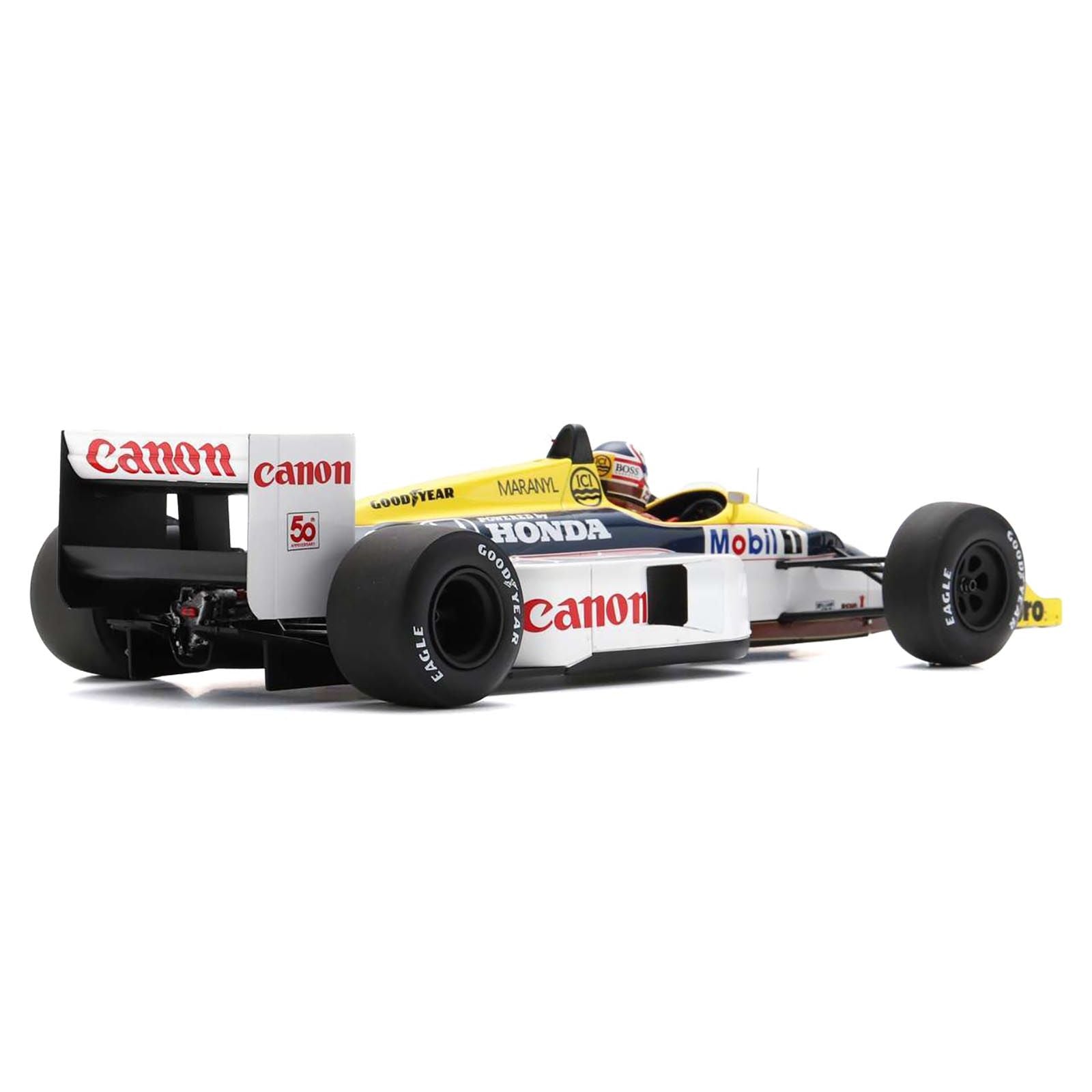 Williams FW11B 5 Nigel Mansell "Williams - Honda" Winner Formula One F1 "British GP" (1987) and Acrylic Display Case 1/18 Model Car by Spark - Spark - ModelCars.com