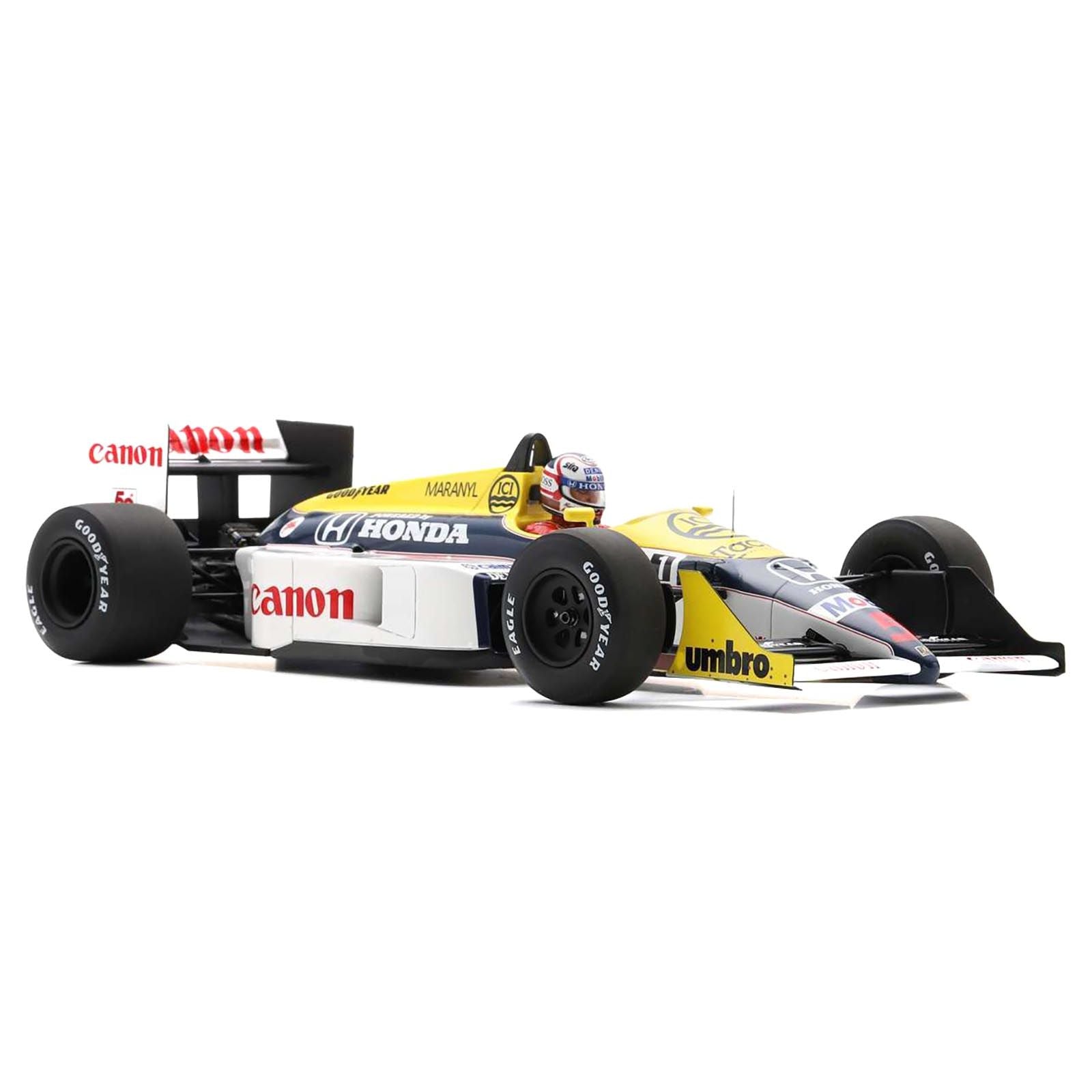 Williams FW11B 5 Nigel Mansell "Williams - Honda" Winner Formula One F1 "British GP" (1987) and Acrylic Display Case 1/18 Model Car by Spark - Spark - ModelCars.com