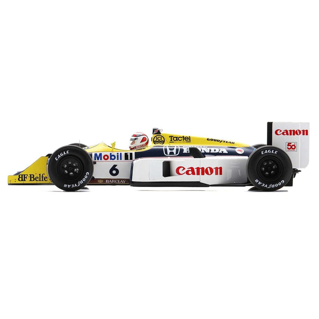 Williams FW11B #6 Nelson Piquet "Williams-Honda" Winner Formula One F1 "Italian GP" (1987) and Acrylic Display Case 1/18 Model Car by Spark-Spark-ModelCars.com