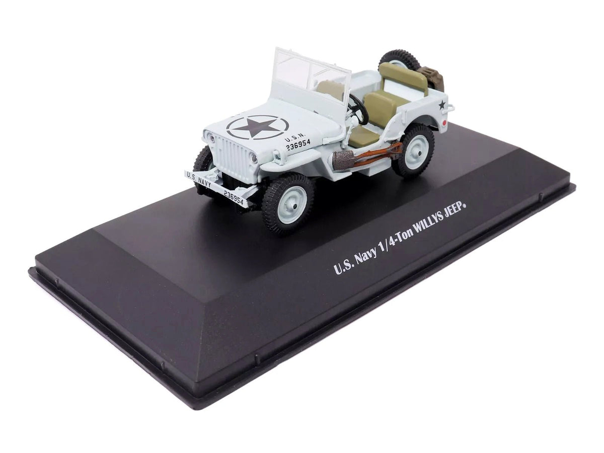 Willys Jeep 1/4-Ton Car Light Blue "United States Navy" 1/43 Diecast Model by Militaria Die Cast-Militaria Die Cast-ModelCars.com