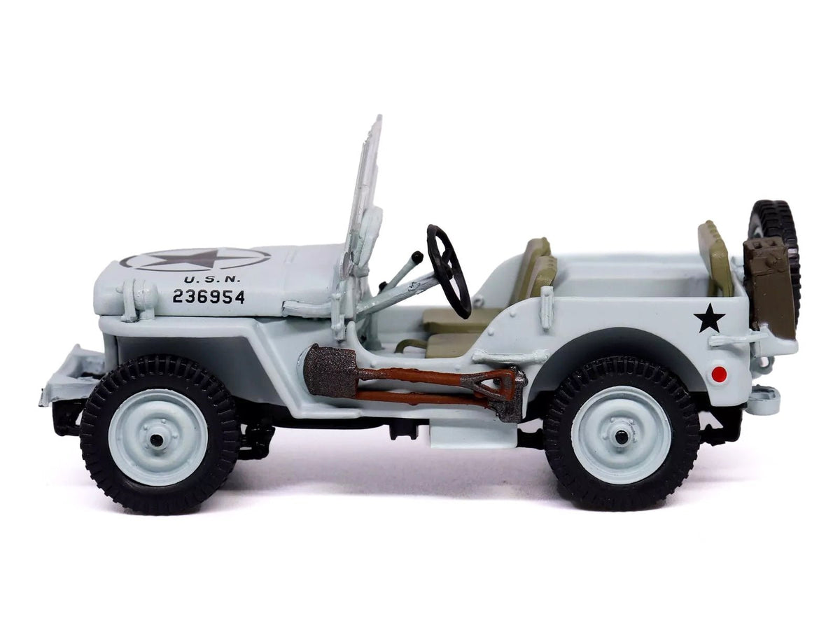 Willys Jeep 1/4-Ton Car Light Blue "United States Navy" 1/43 Diecast Model by Militaria Die Cast-Militaria Die Cast-ModelCars.com
