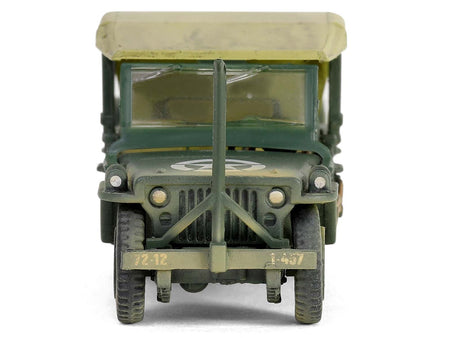 Willys MB Jeep with Trailer Olive Drab (Weathered) with Driver Figure "United States Army" "Mini AFV" Series 1/64 Diecast Model by Forces of Valor-Forces Of Valor-ModelCars.com
